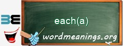 WordMeaning blackboard for each(a)
